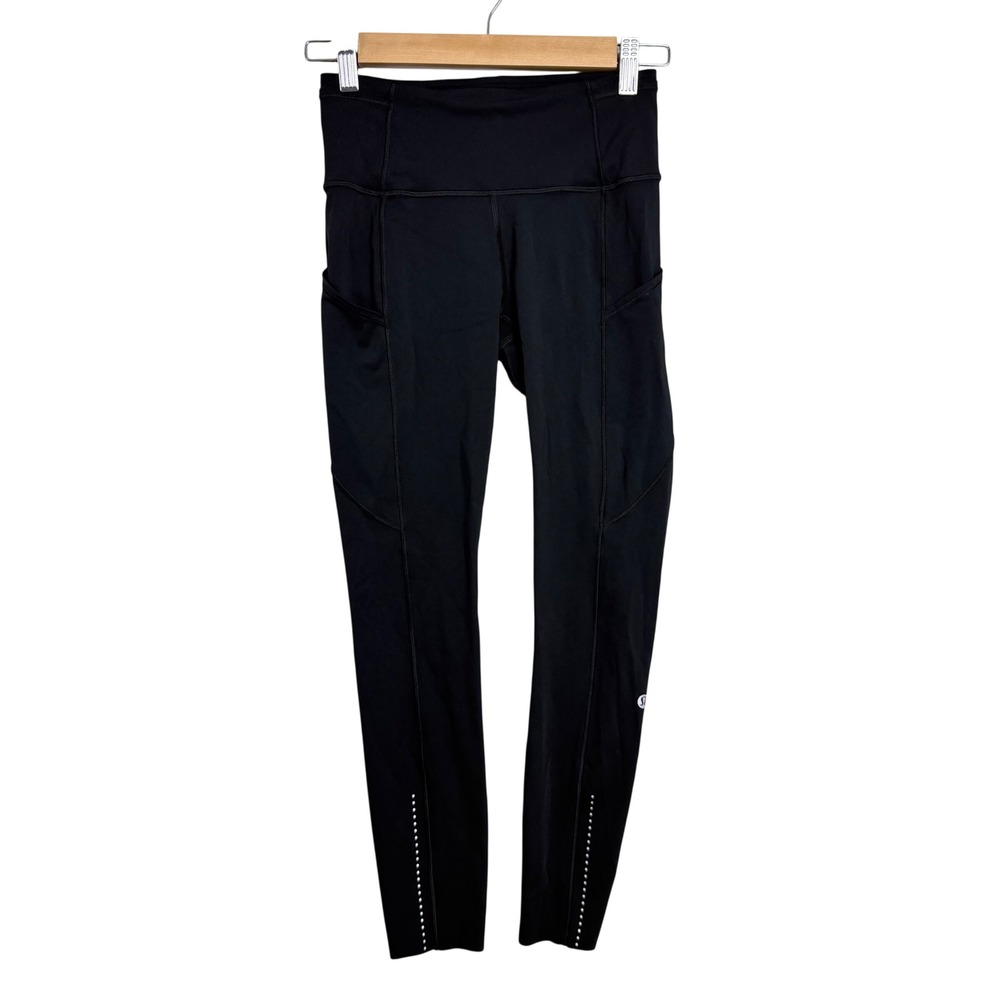 Lululemon Fast and Free High-Rise Tight 25 Black Nulux Leggings Size 4